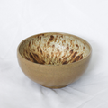 Brown ceramic bowl on a white background